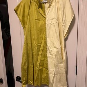 CROSBY by Mollie Butch Two-Tone Yellow Shirt Dress